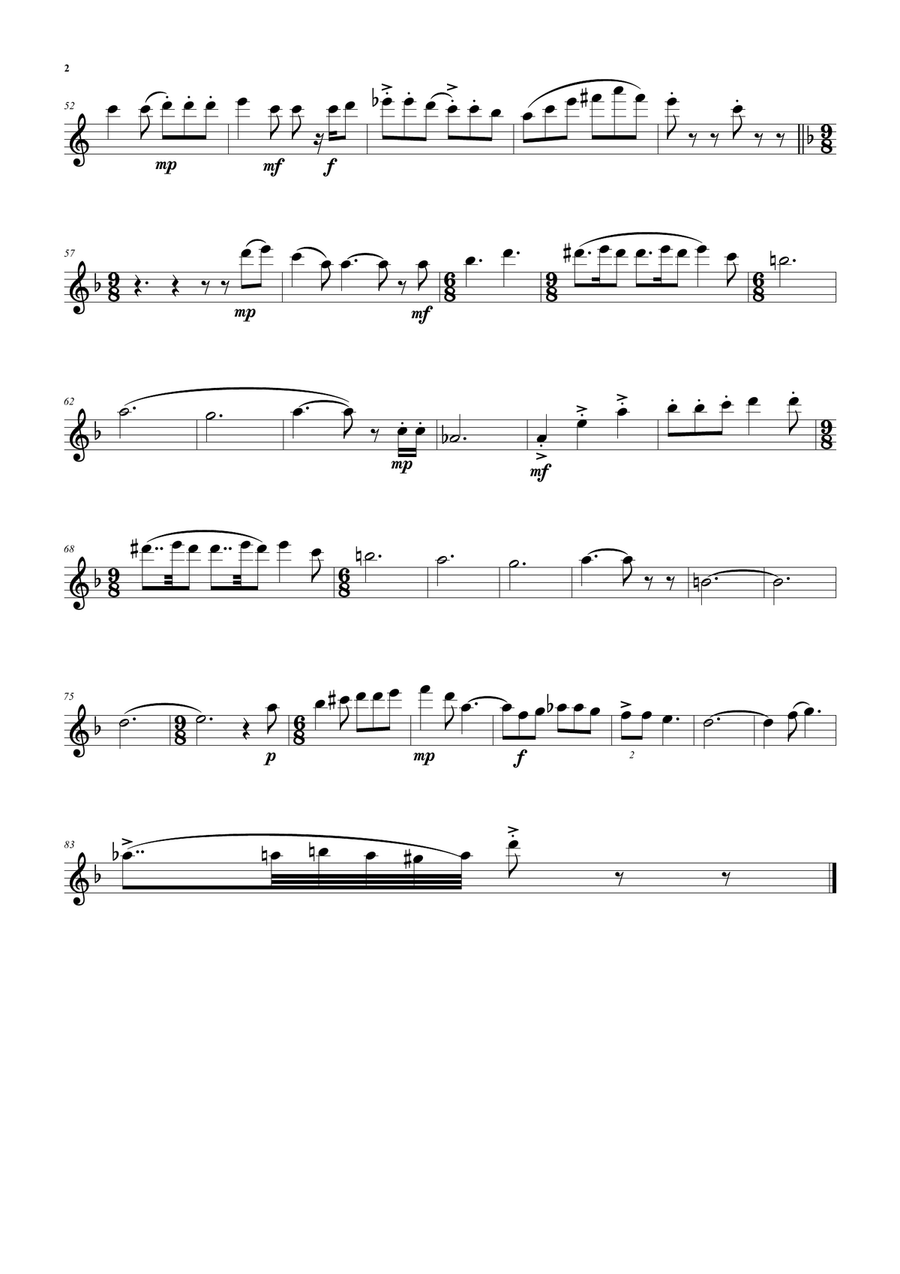Wine and Water (Old Noah he had an Ostrich Farm) for wind trio (flute, clarinet, bassoon) Woodwind Trio scores gallery preview page 5