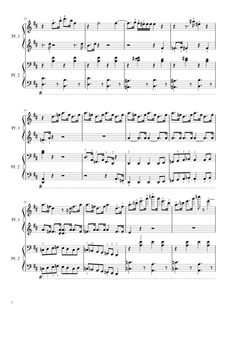 Dance of the Knights - Sergey Prokofiev 1 Piano, 4-Hands scores gallery preview page 2