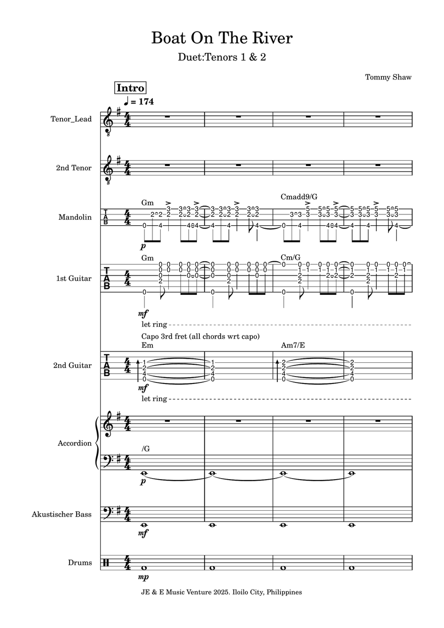 Boat on the River in Key of Em TB scores gallery preview page 1