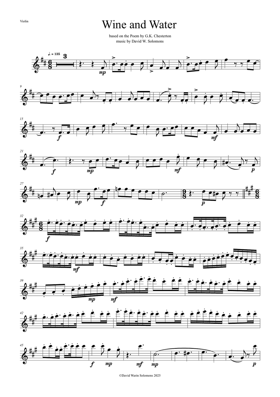 Wine and Water (Old Noah he had an Ostrich Farm) for string trio String Trio scores gallery preview page 4