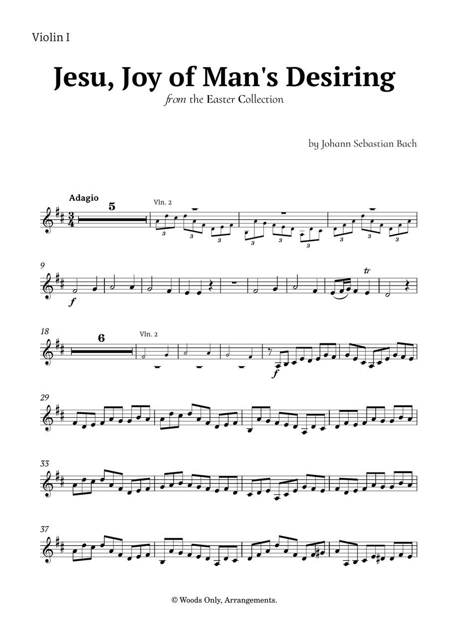 Jesu, Joy of Man's Desiring by Bach for String Orchestra Chamber Music scores gallery preview page 6