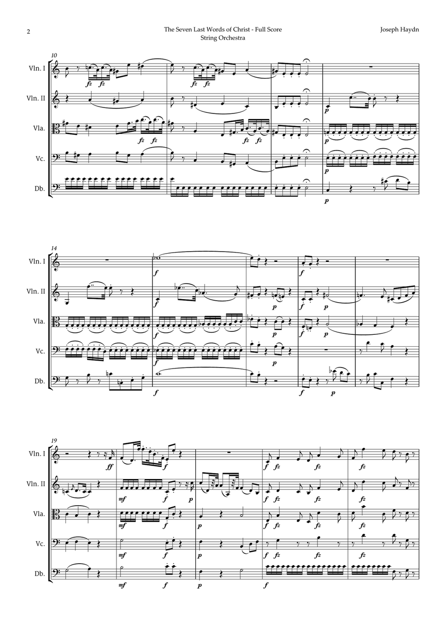 The Seven Last Words of Christ by Haydn for String Orchestra Chamber Music scores gallery preview page 2