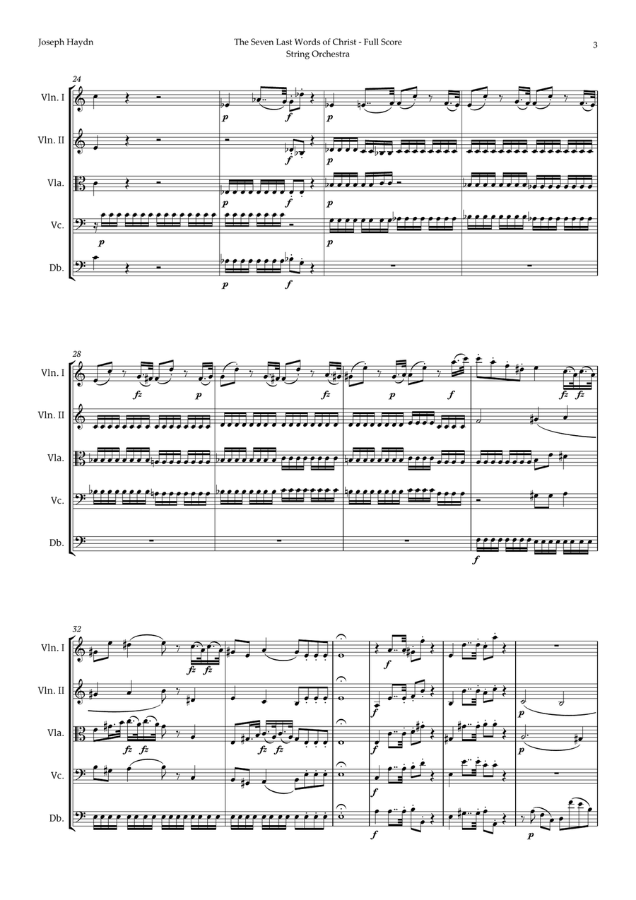 The Seven Last Words of Christ by Haydn for String Orchestra Chamber Music scores gallery preview page 3