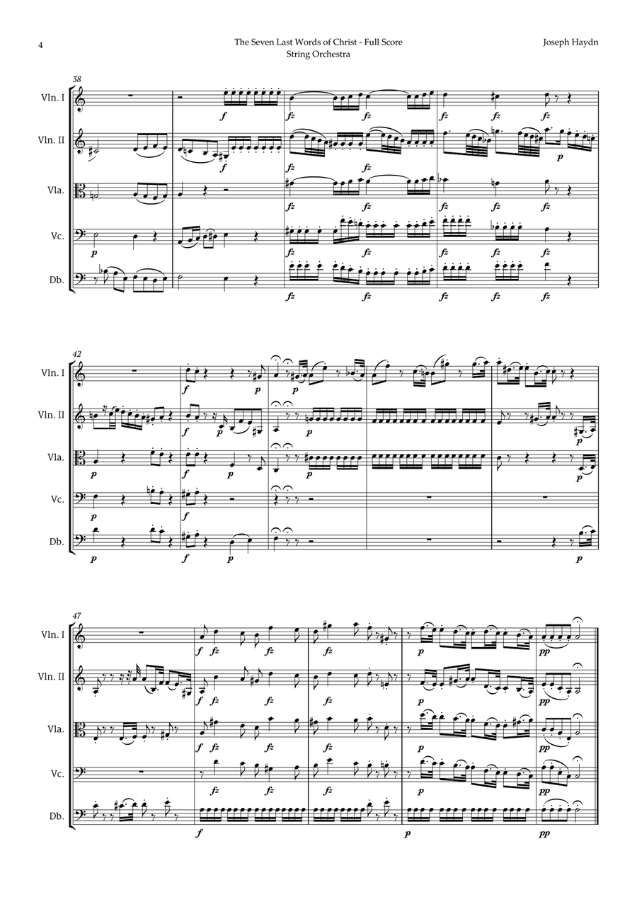 The Seven Last Words of Christ by Haydn for String Orchestra Chamber Music scores gallery preview page 4
