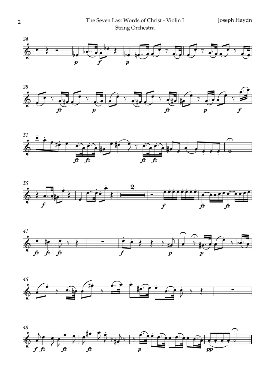 The Seven Last Words of Christ by Haydn for String Orchestra Chamber Music scores gallery preview page 6