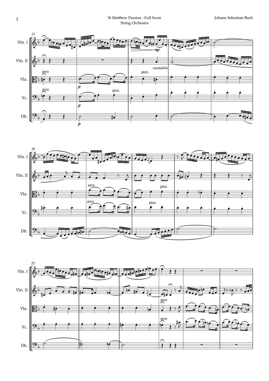 Aus Liebe will mein Heiland sterben by Bach for String Orchestra Chamber Music scores gallery preview page 2
