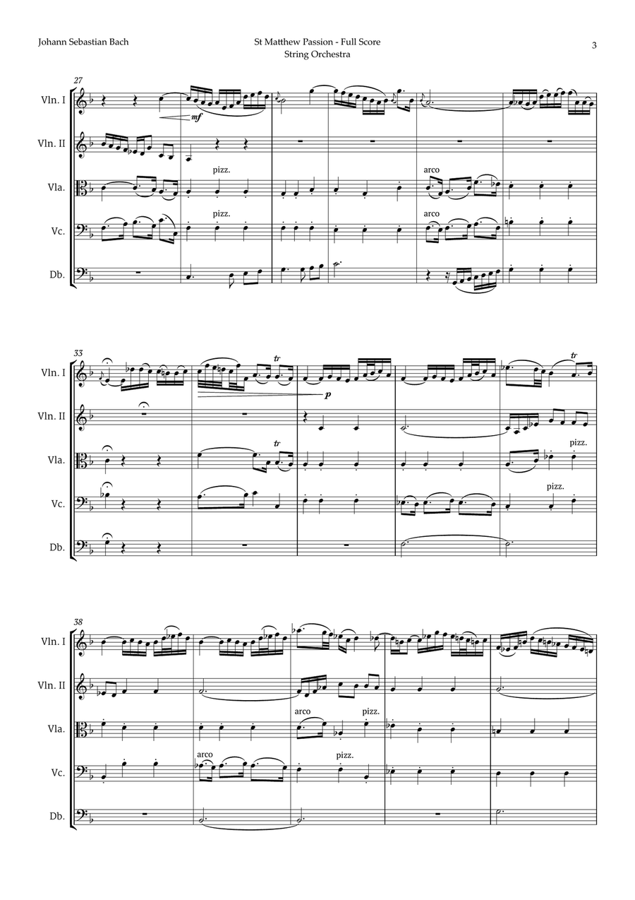 Aus Liebe will mein Heiland sterben by Bach for String Orchestra Chamber Music scores gallery preview page 3