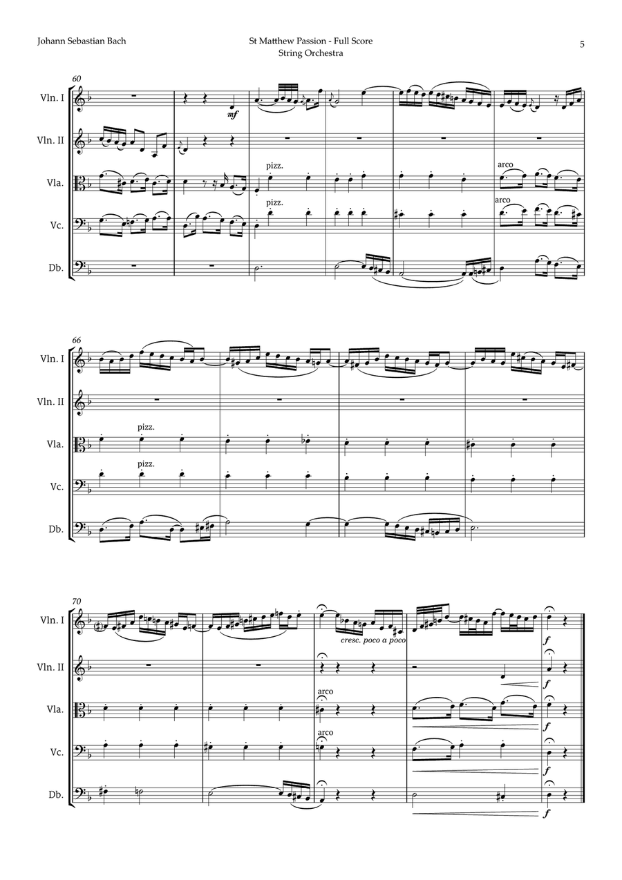 Aus Liebe will mein Heiland sterben by Bach for String Orchestra Chamber Music scores gallery preview page 5