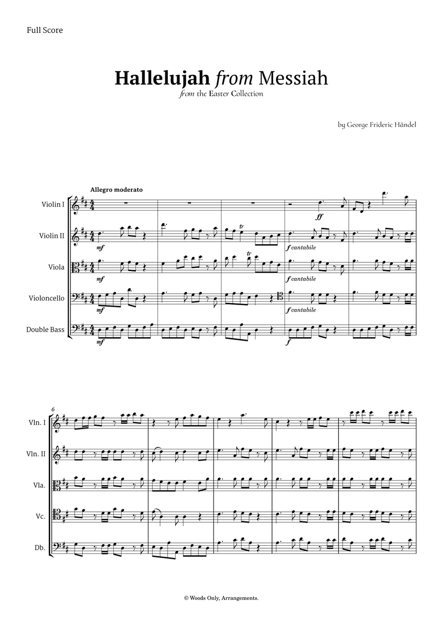 Hallelujah by Friedrich Händel for String Orchestra Chamber Music scores gallery preview page 1