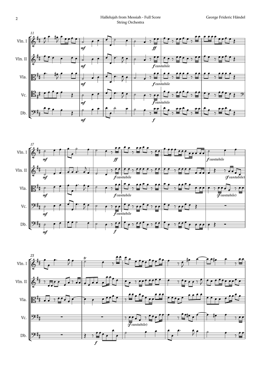 Hallelujah by Friedrich Händel for String Orchestra Chamber Music scores gallery preview page 2