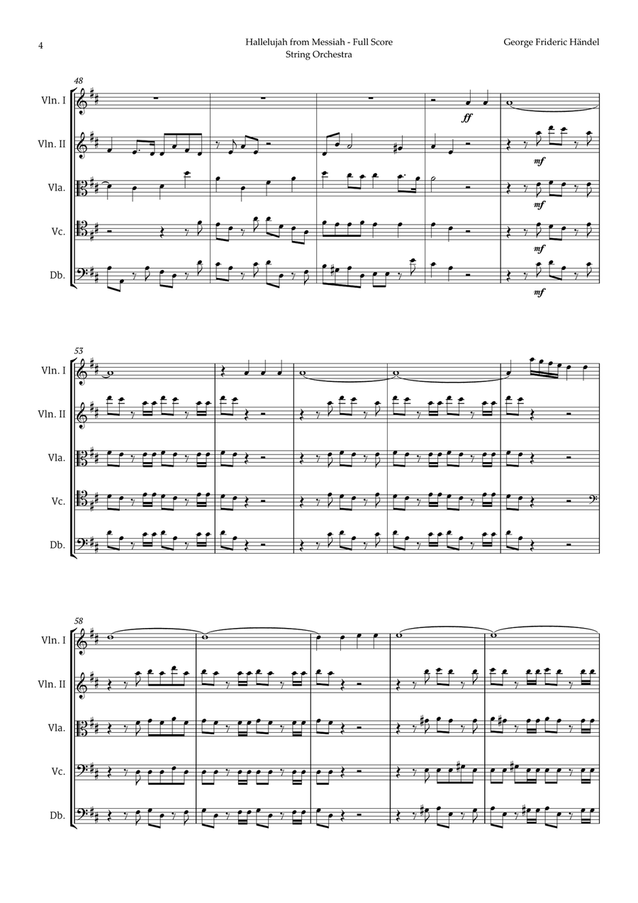 Hallelujah by Friedrich Händel for String Orchestra Chamber Music scores gallery preview page 4
