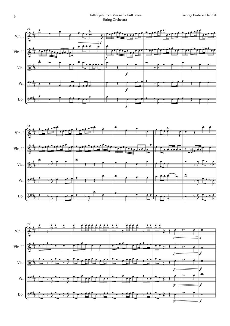 Hallelujah by Friedrich Händel for String Orchestra Chamber Music scores gallery preview page 6