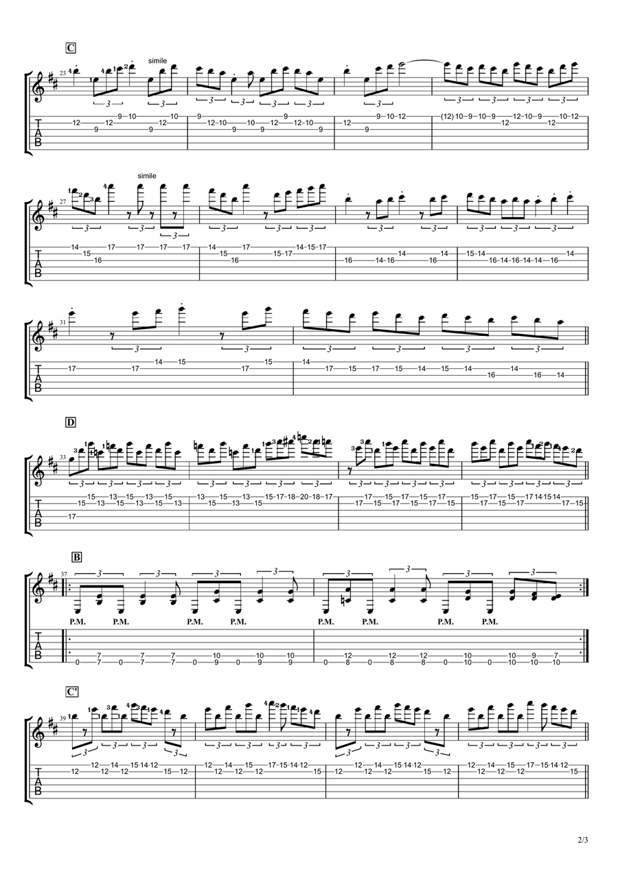 Halo Guitar Tablature scores gallery preview page 2