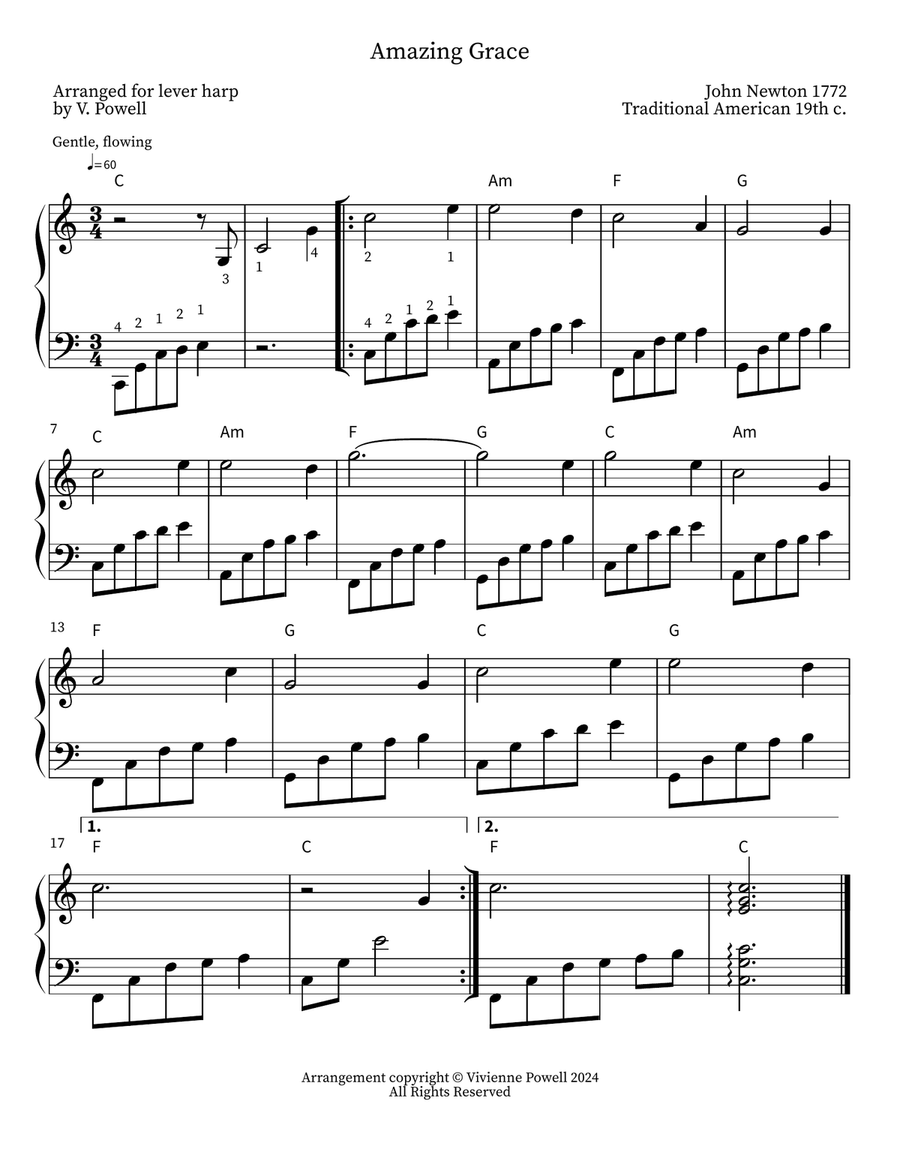 Tranquil Harp Hymns Celtic Harp scores gallery preview page 3