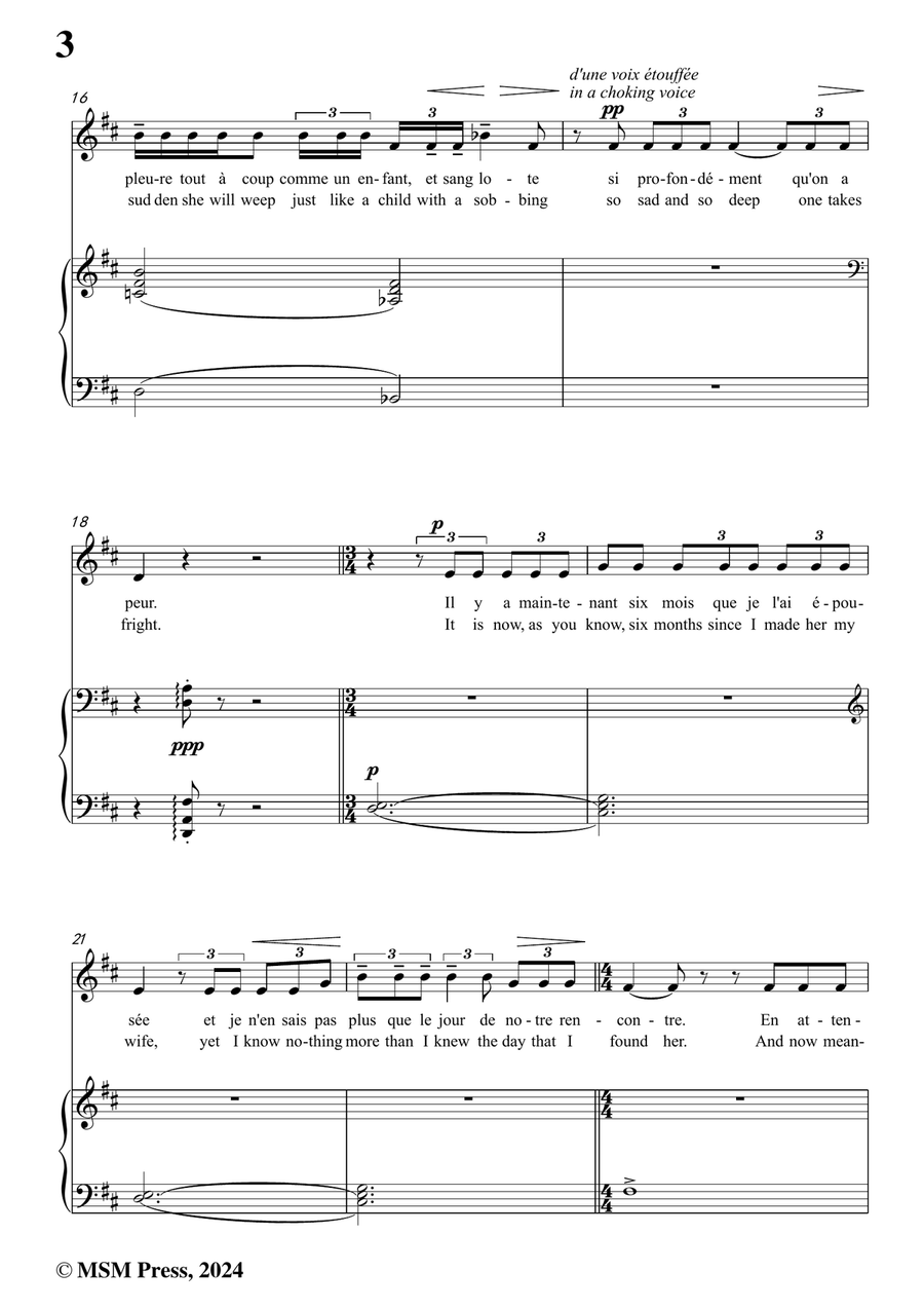 Debussy-Voici ce quiil e crita,in b minor Piano, Vocal scores gallery preview page 4