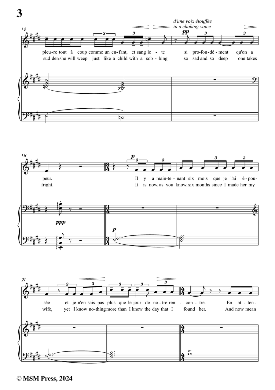 Debussy-Voici ce quiil e crita,in c sharp minor Piano, Vocal scores gallery preview page 4