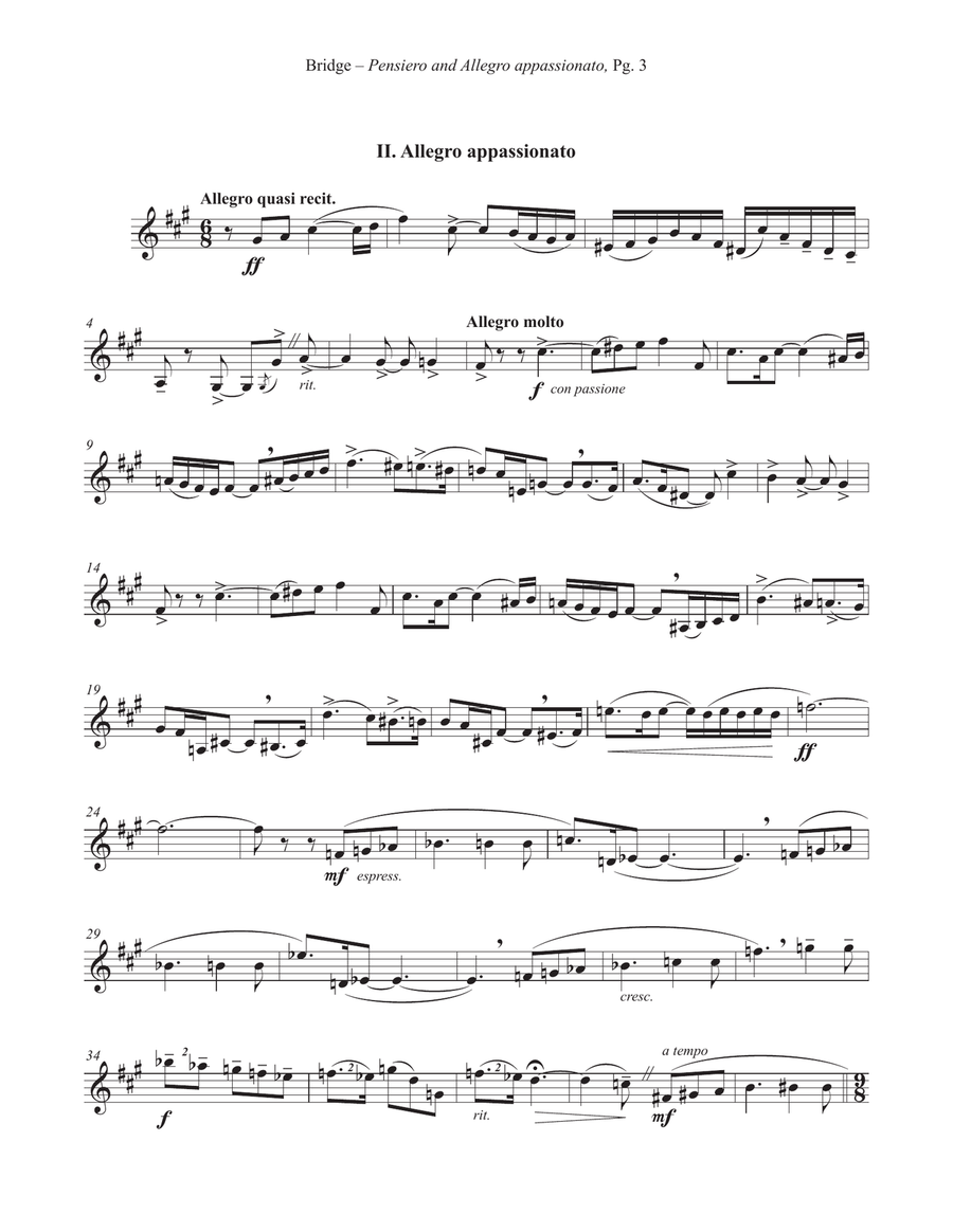 Pensiero and Allegro Appassianato for Horn and Piano Piano scores gallery preview page 3