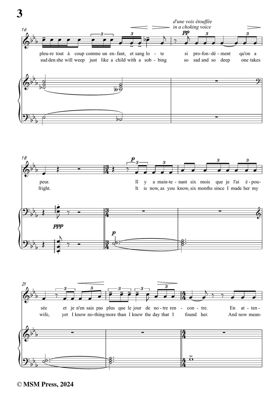 Debussy-Voici ce quiil e crita,in c minor Piano, Vocal scores gallery preview page 4
