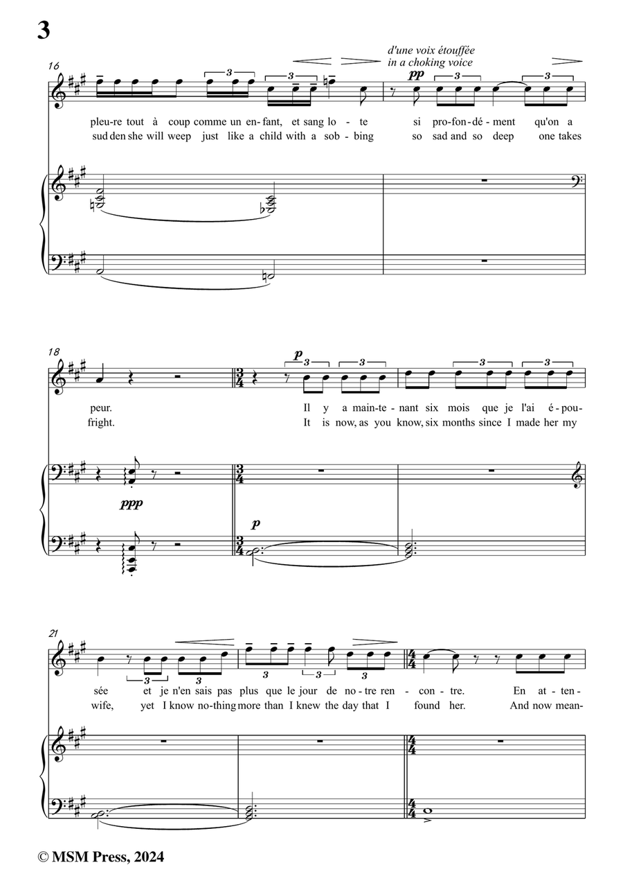 Debussy-Voici ce quiil e crita,in f sharp minor Piano, Vocal scores gallery preview page 4
