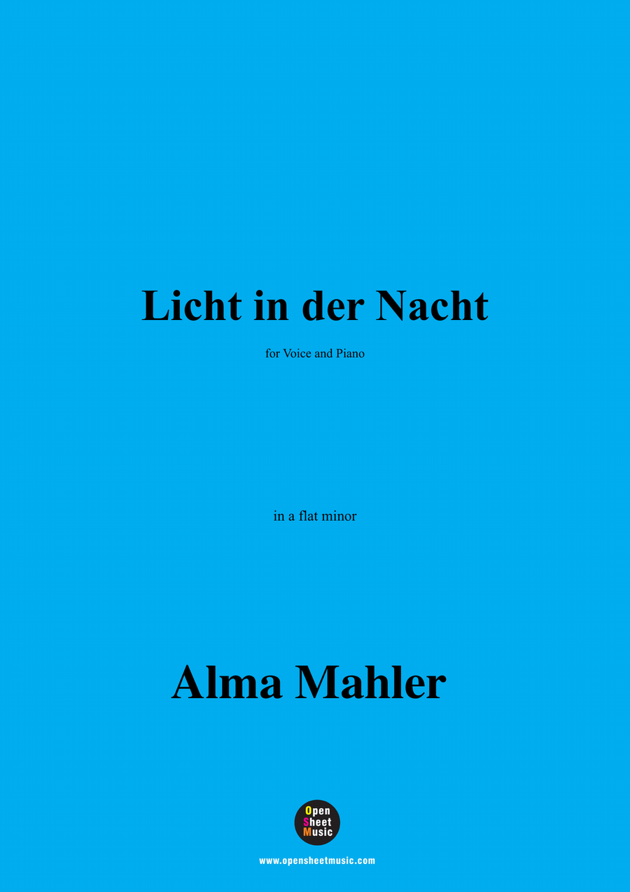 Alma Mahler-Licht in der Nacht,in a flat minor Piano, Vocal scores gallery preview page 1