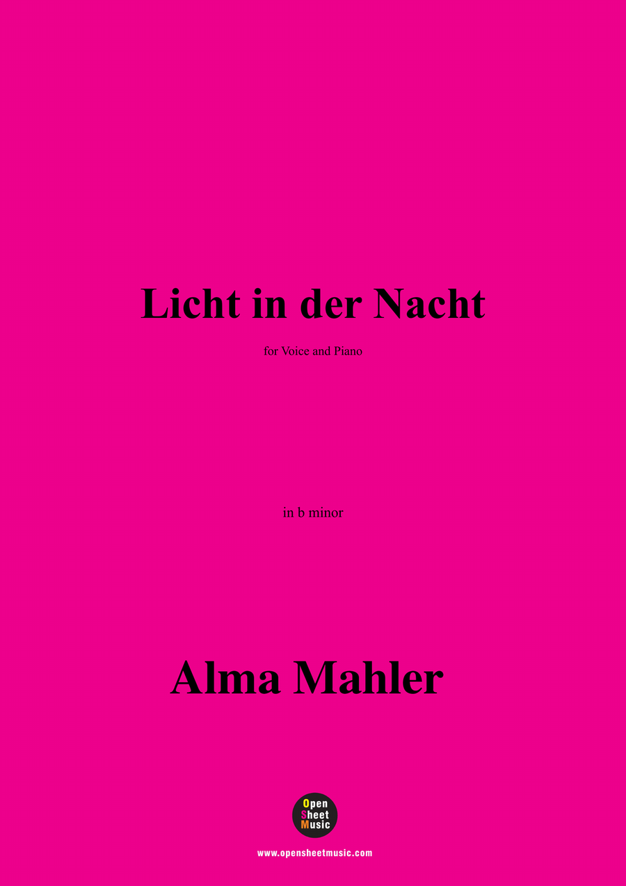 Alma Mahler-Licht in der Nacht,in b minor Piano, Vocal scores gallery preview page 1