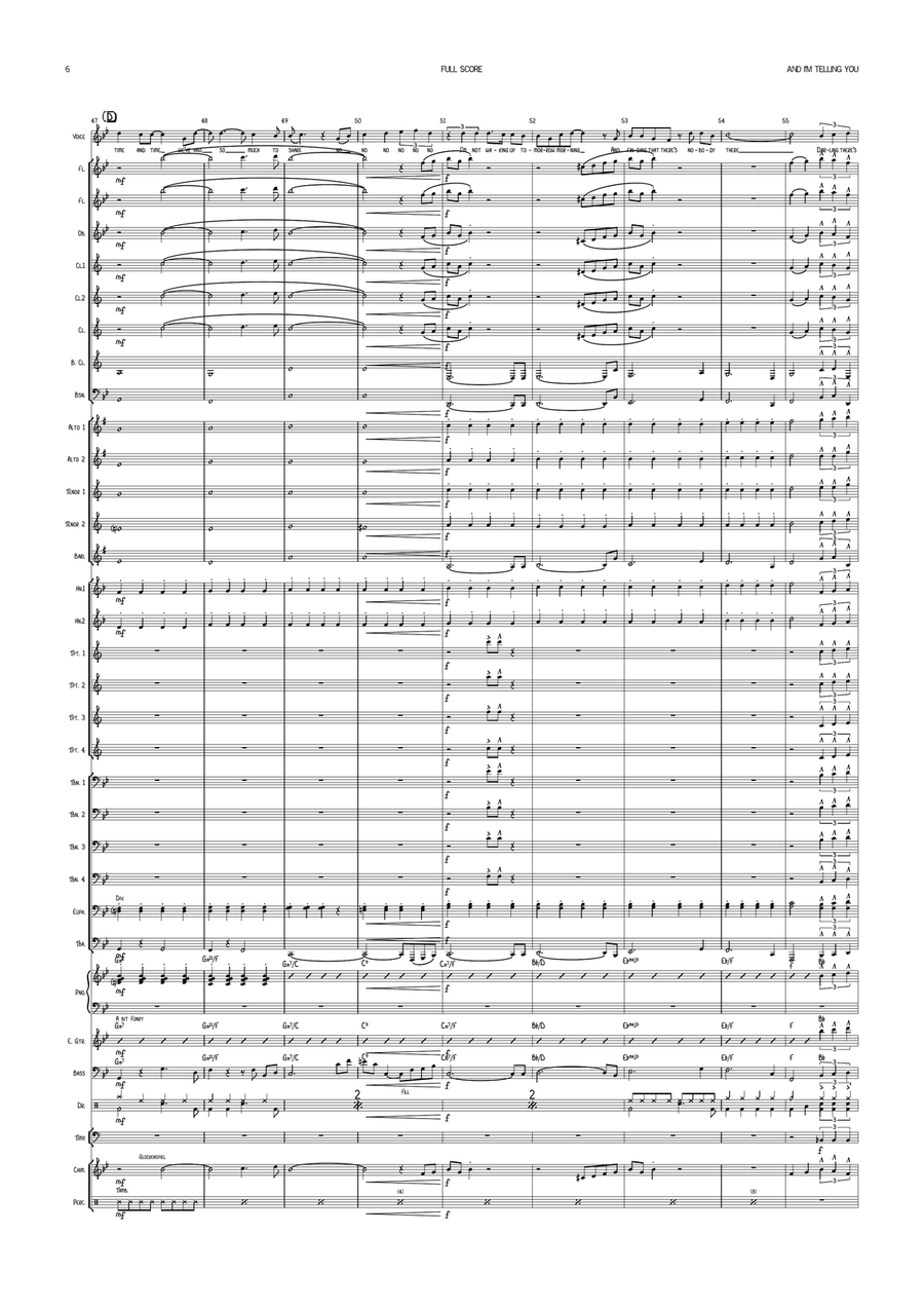 And I Am Telling You I'm Not Going Concert Band scores gallery preview page 6