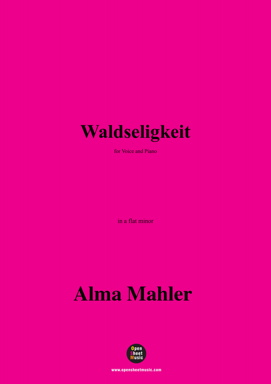 Alma Mahler-Waldseligkeit,in a flat minor Piano, Vocal scores gallery preview page 1