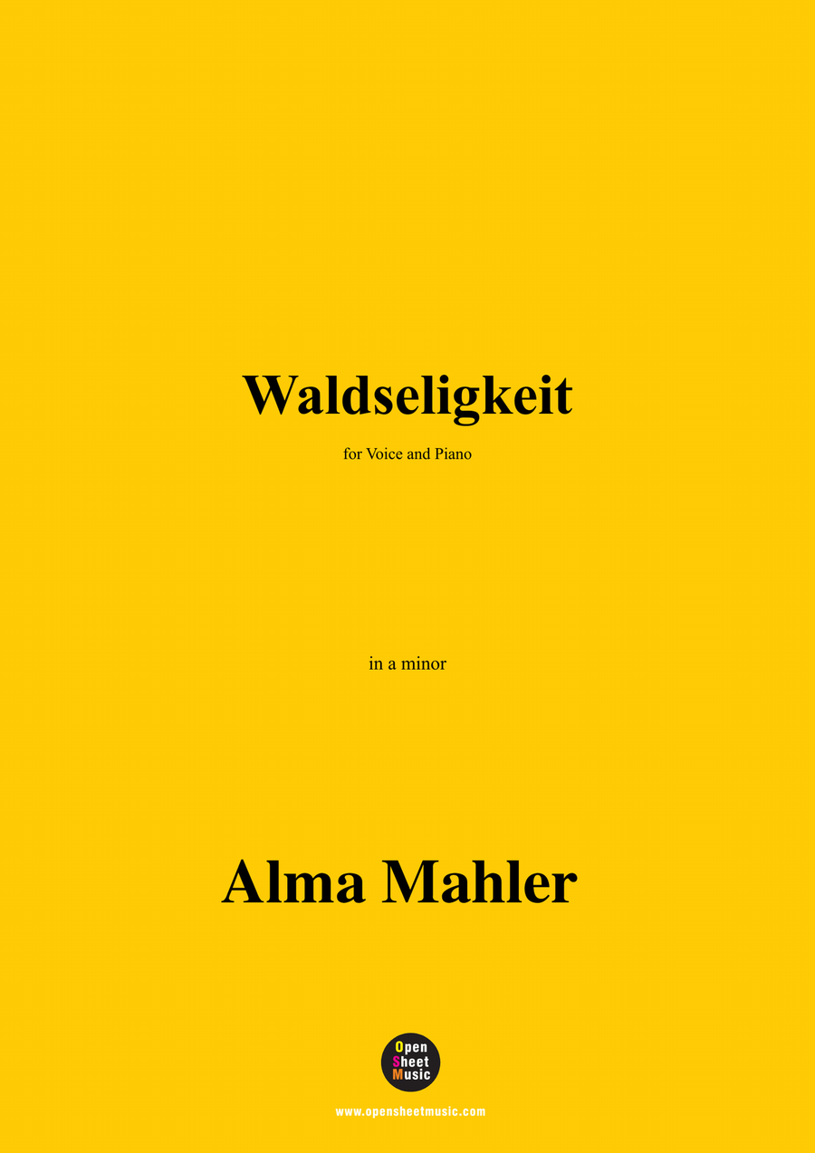 Alma Mahler-Waldseligkeit,in a minor Piano, Vocal scores gallery preview page 1
