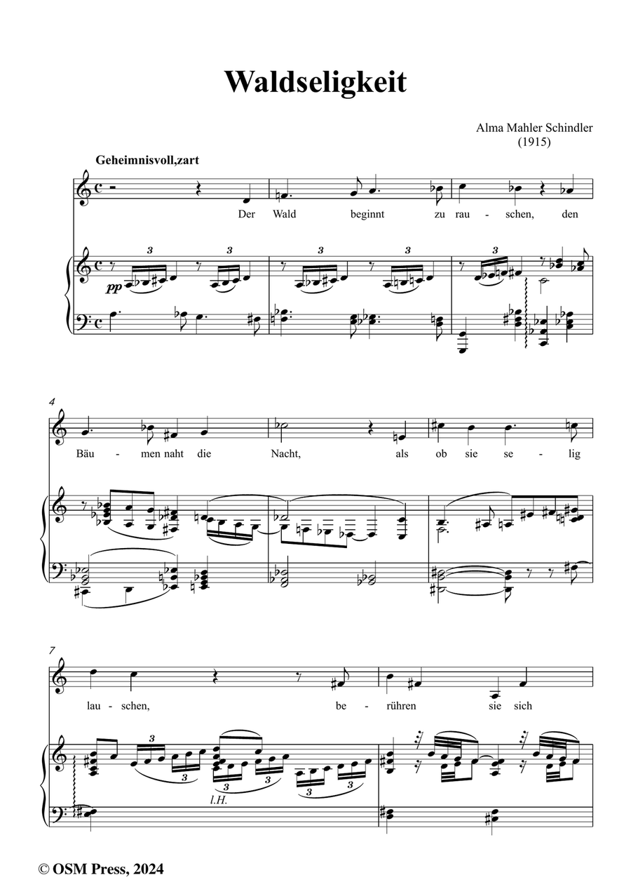 Alma Mahler-Waldseligkeit,in a minor Piano, Vocal scores gallery preview page 2