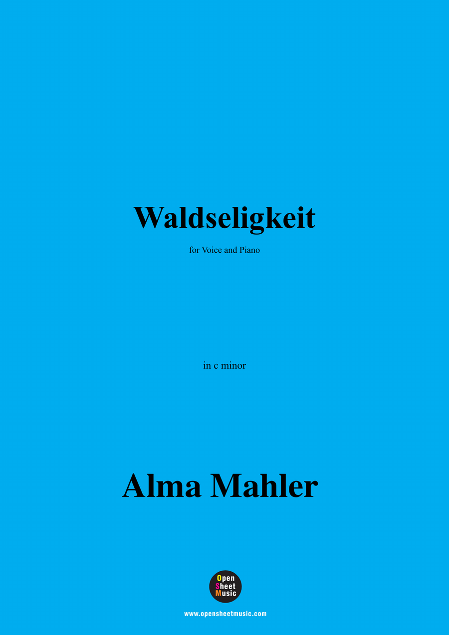 Alma Mahler-Waldseligkeit,in c minor Piano, Vocal scores gallery preview page 1