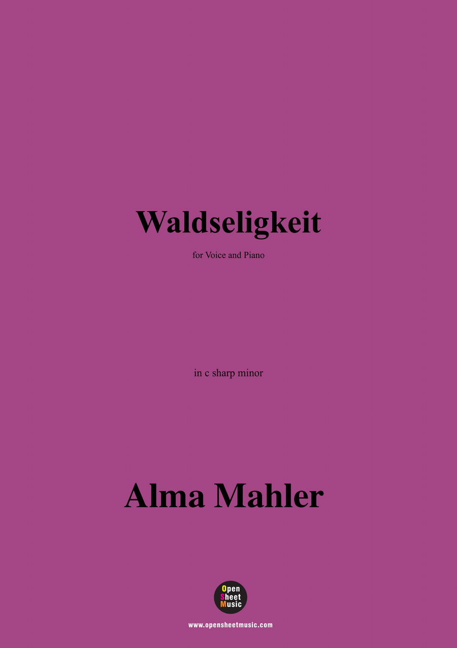 Alma Mahler-Waldseligkeit,in c sharp minor Piano, Vocal scores gallery preview page 1