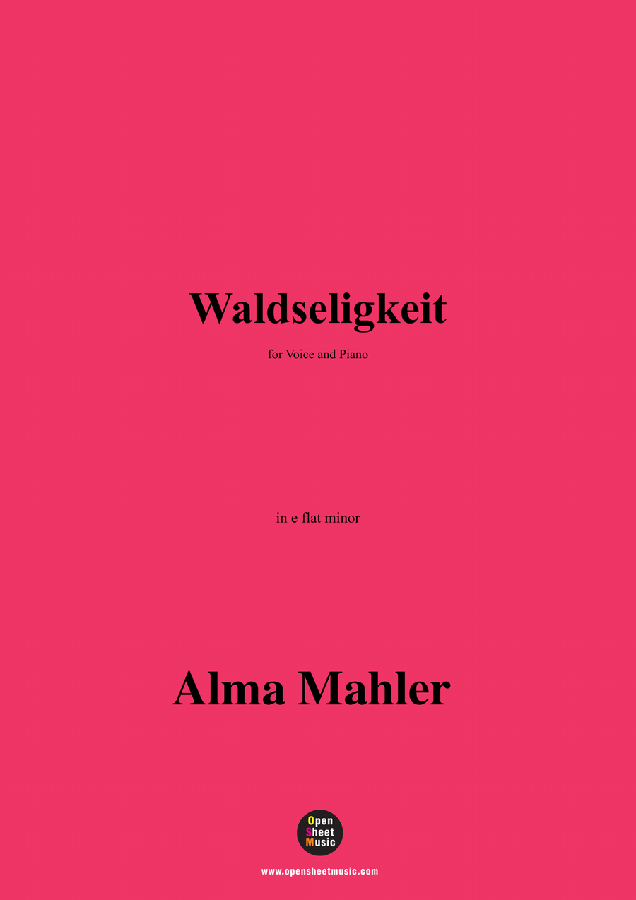 Alma Mahler-Waldseligkeit,in e flat minor Piano, Vocal scores gallery preview page 1