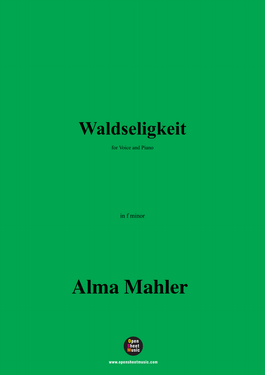 Alma Mahler-Waldseligkeit,in f minor Piano, Vocal scores gallery preview page 1