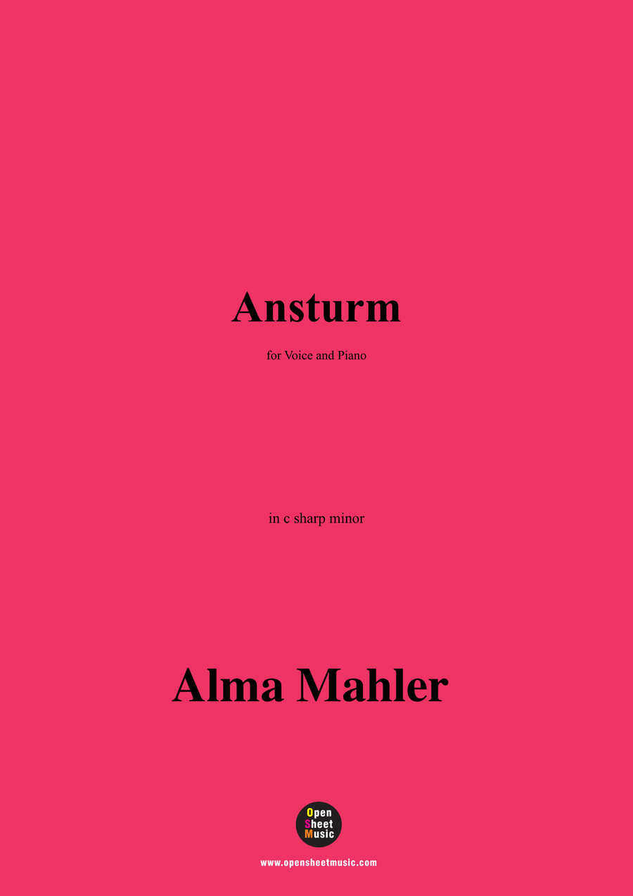 Alma Mahler-Ansturm,in c sharp minor Piano, Vocal scores gallery preview page 1