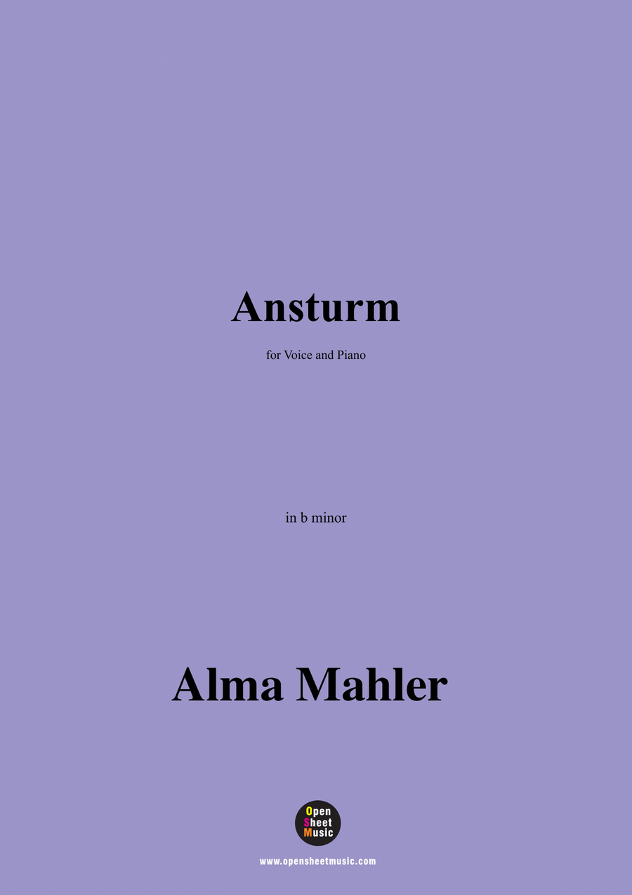 Alma Mahler-Ansturm,in b minor Piano, Vocal scores gallery preview page 1