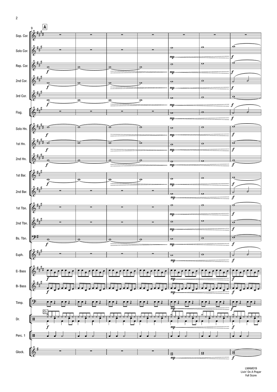 Livin' On A Prayer Brass Band scores gallery preview page 3