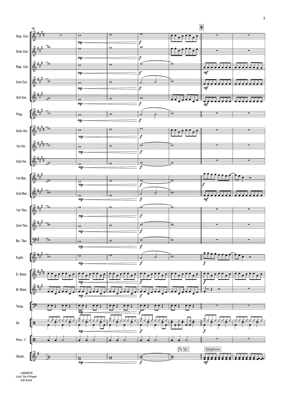 Livin' On A Prayer Brass Band scores gallery preview page 4