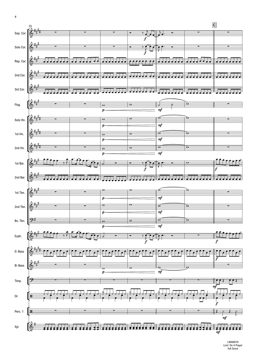 Livin' On A Prayer Brass Band scores gallery preview page 5