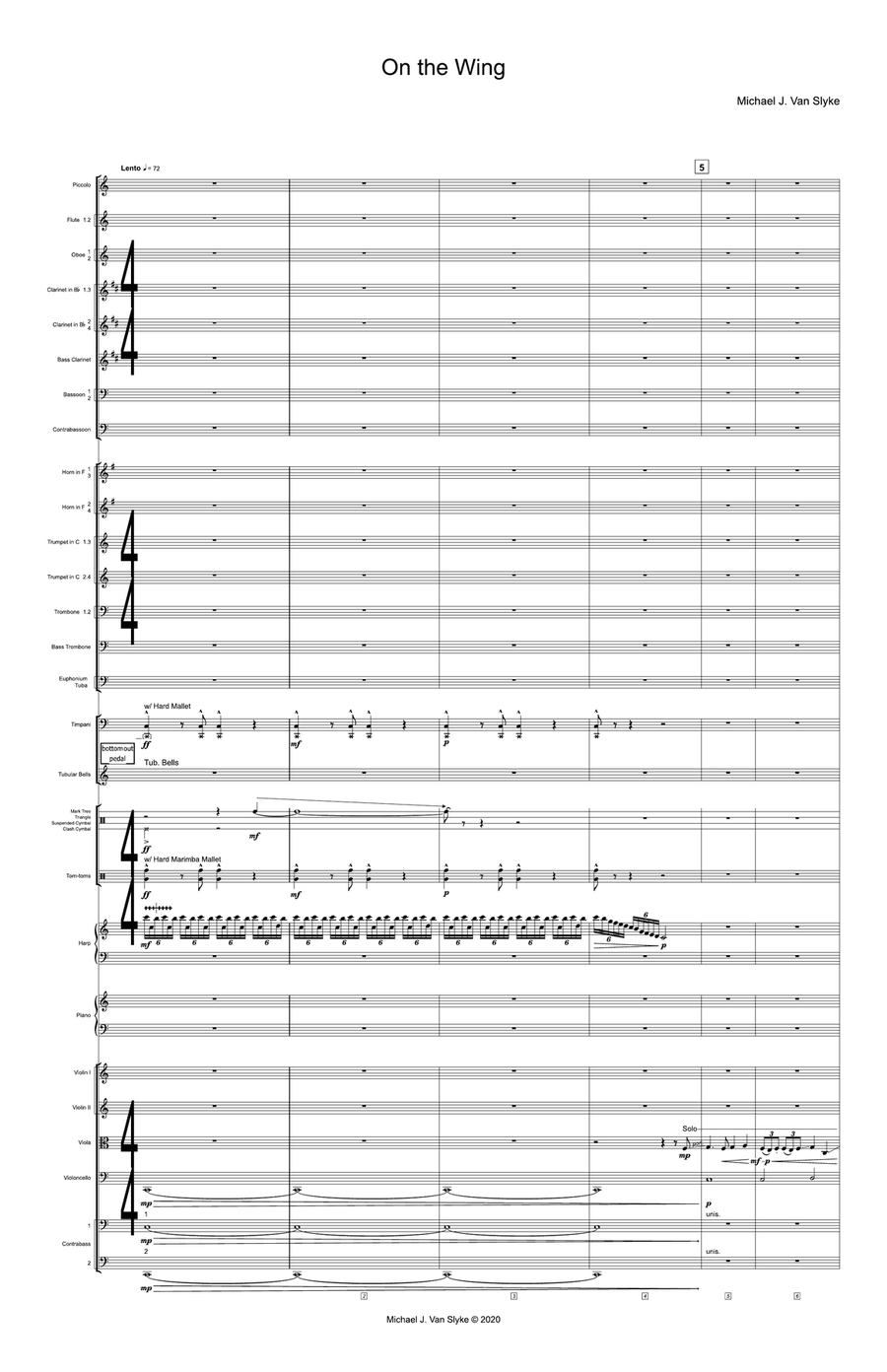 On the Wing - Score Only Full Orchestra scores gallery preview page 5