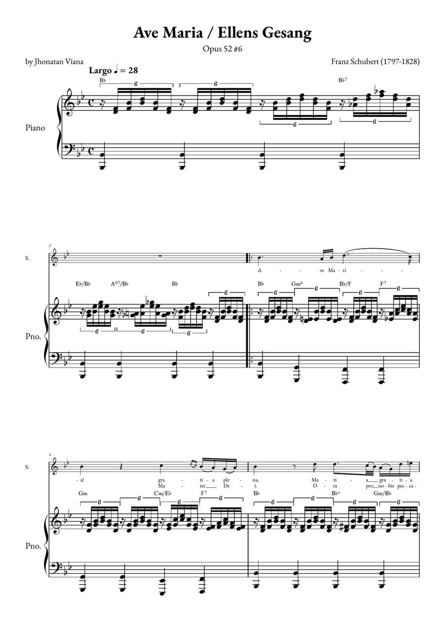 Ave Maria - Ellens Gesand Soprano Voice scores gallery preview page 1