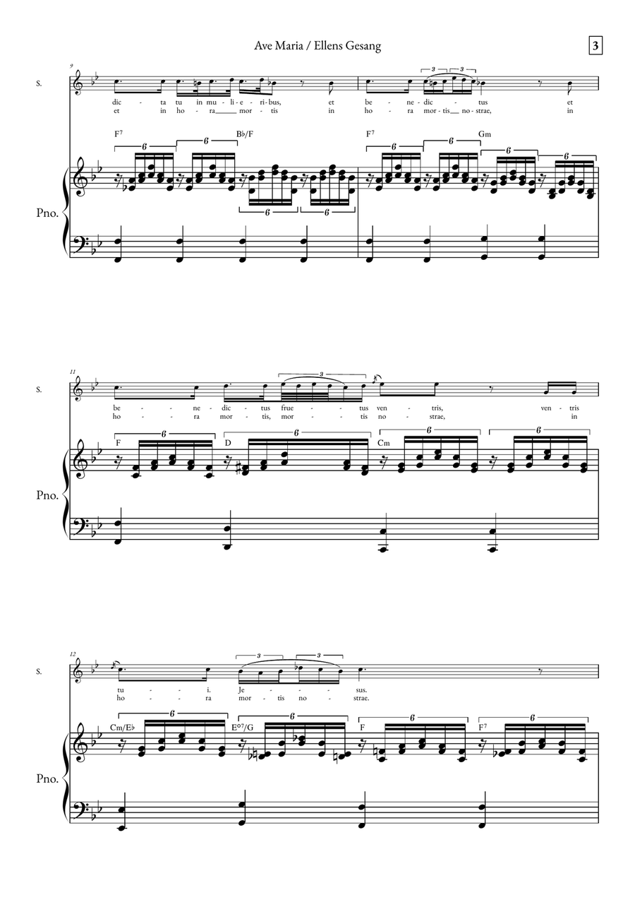 Ave Maria - Ellens Gesand Soprano Voice scores gallery preview page 3