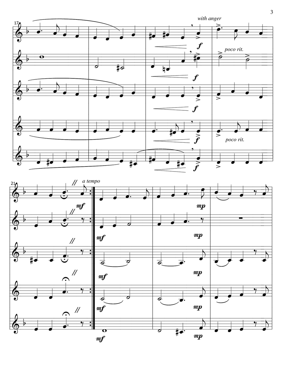 Total Eclipse - clarinet quintet Clarinet Quintet scores gallery preview page 3