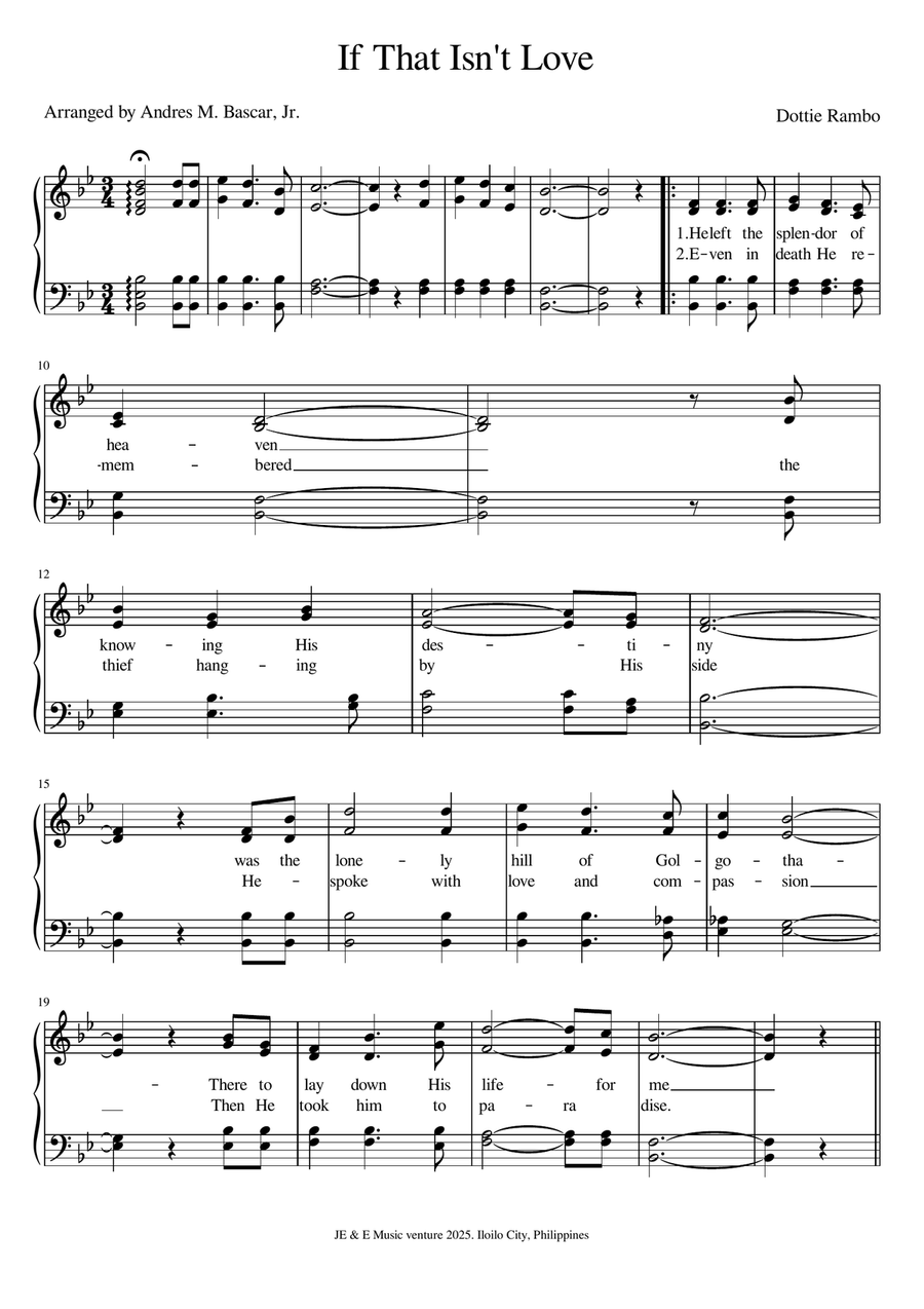 If That Isn't Love If That Isn't Love A Cappella scores gallery preview page 1