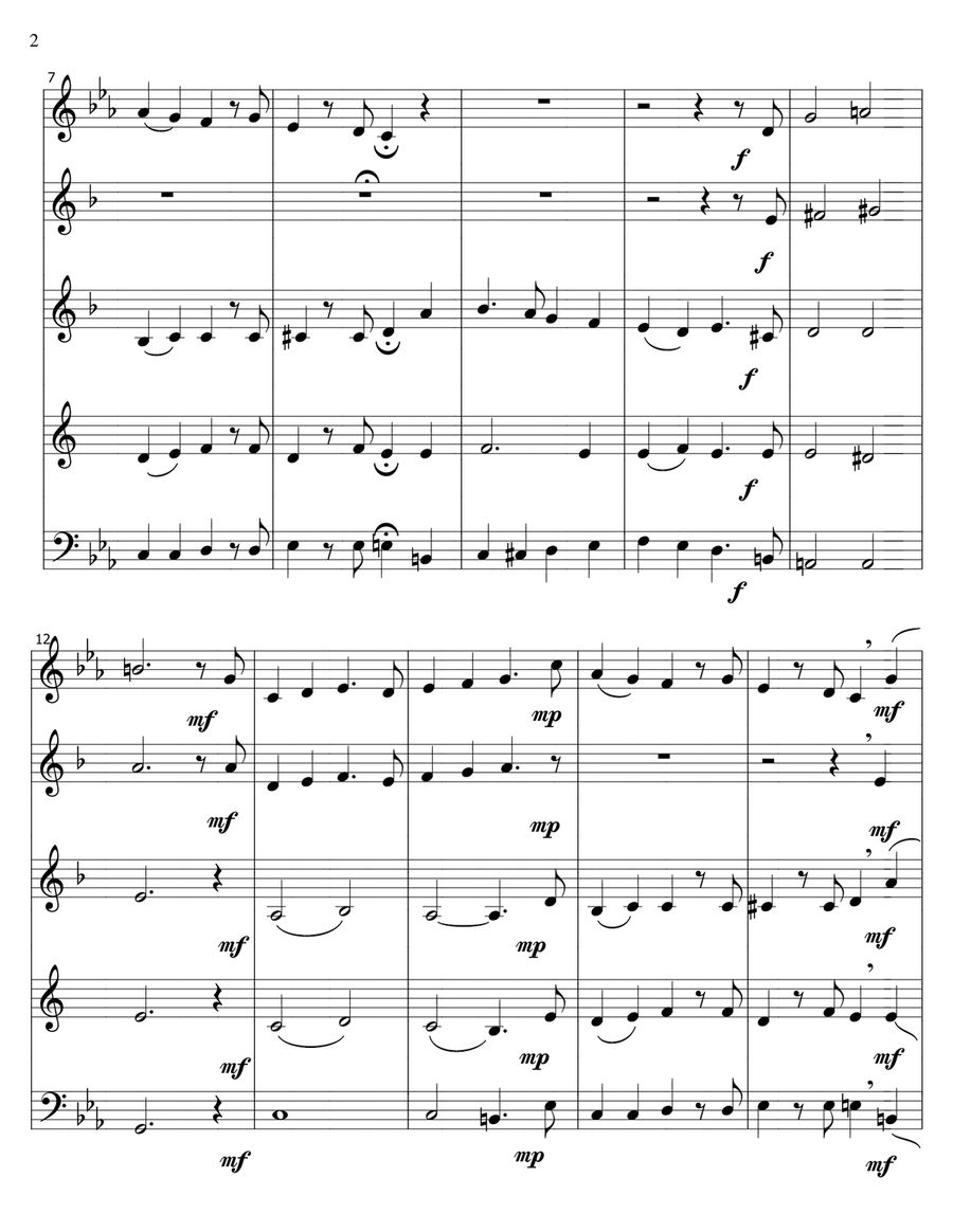 Total Eclipse - oboe 3 clar bassoon quintet Woodwind Quintet scores gallery preview page 2