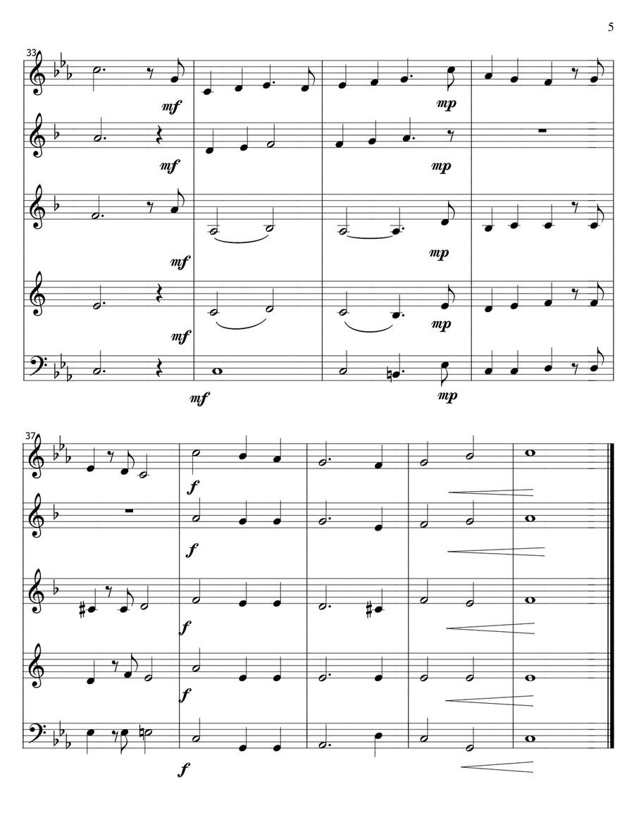 Total Eclipse - oboe 3 clar bassoon quintet Woodwind Quintet scores gallery preview page 5