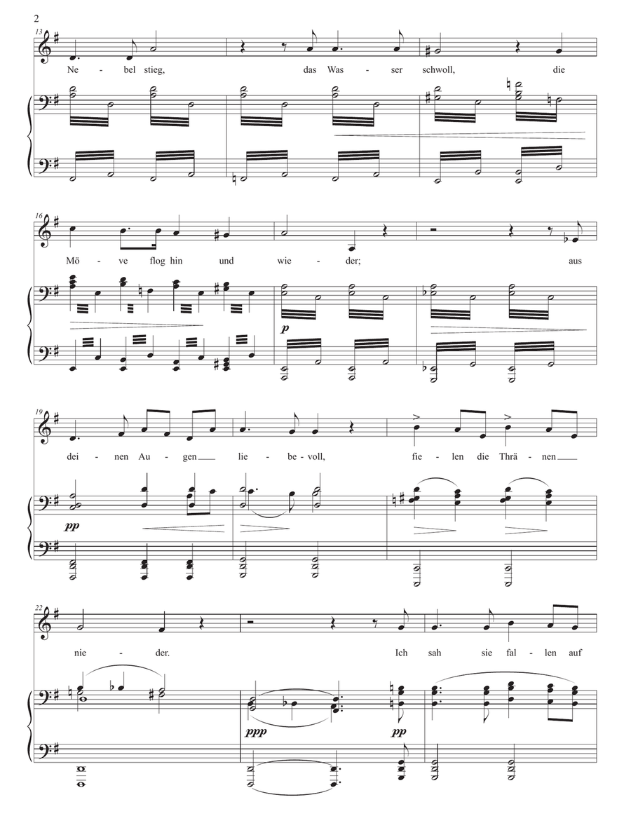 SCHUBERT: Am Meer, D. 957 no. 12 (transposed to G major) Piano, Vocal scores gallery preview page 3