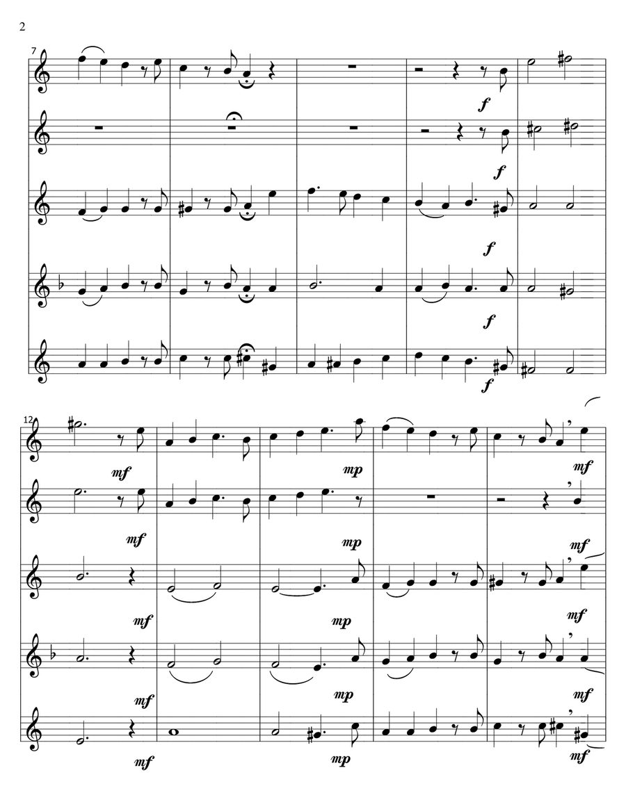 Total Eclipse - saxophone quintet Saxophone Quintet scores gallery preview page 2