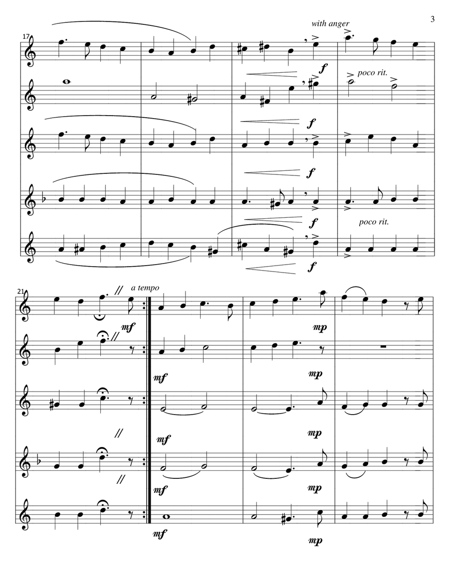 Total Eclipse - saxophone quintet Saxophone Quintet scores gallery preview page 3