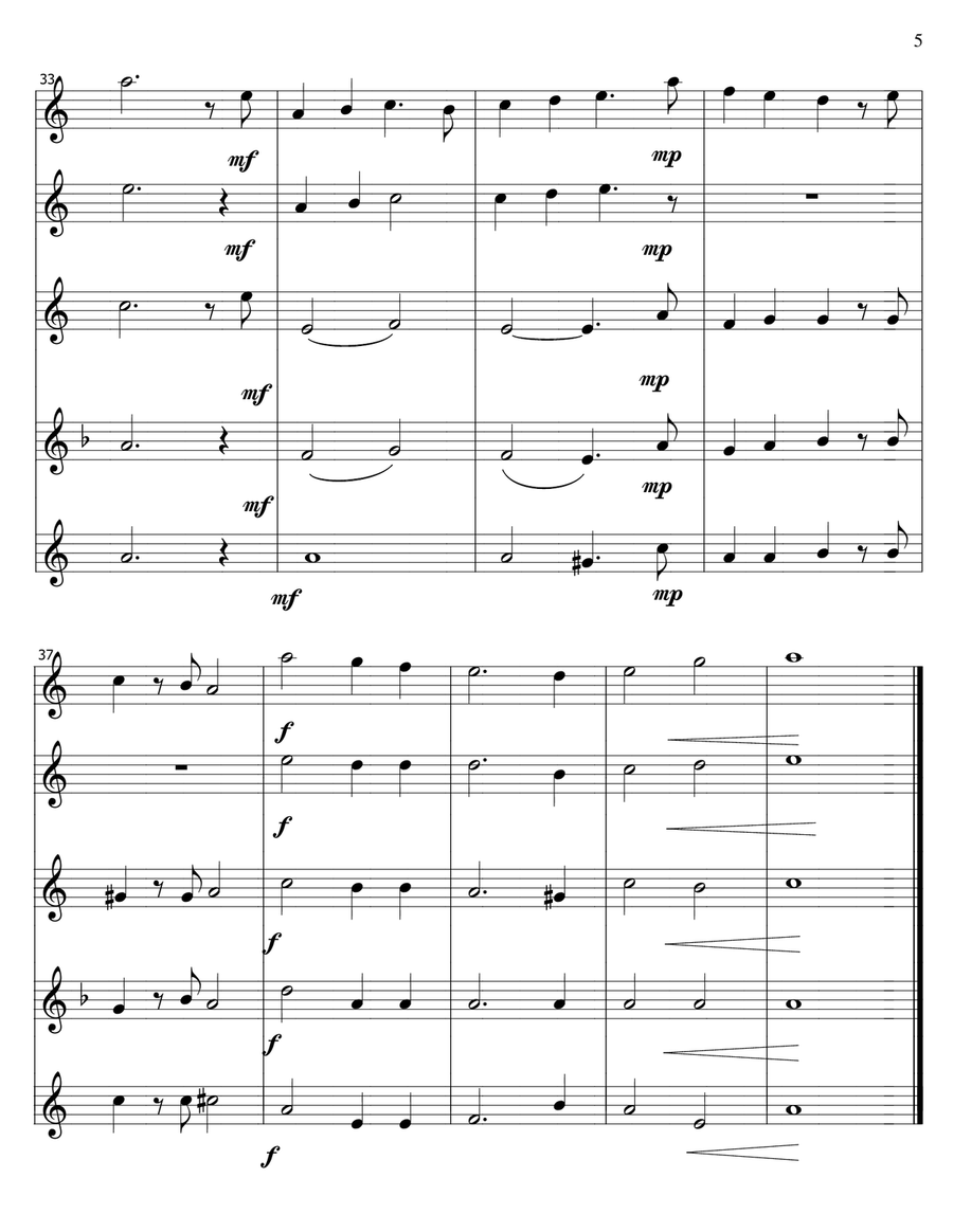 Total Eclipse - saxophone quintet Saxophone Quintet scores gallery preview page 5