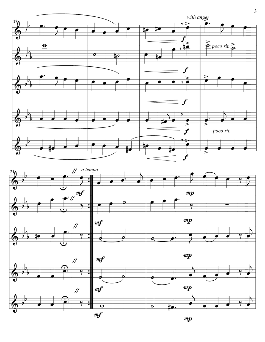 Total Eclipse - flute quintet Woodwind Quintet scores gallery preview page 3